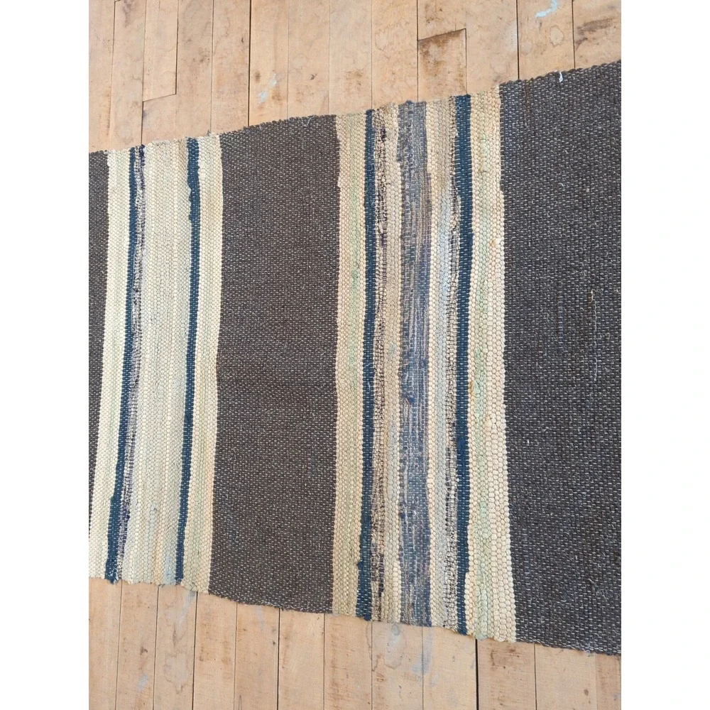 Antique Imported Swedish HandMade Rag Rug Runner (24 x 196 inches )‎